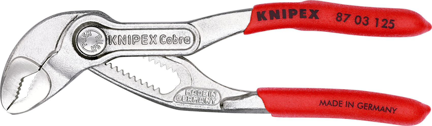 KNIPEX KNIPEX 87 03 125 Cobra® High-Tech Water Pump Pliers with non-slip  plastic coating chrome-plated 125 mm