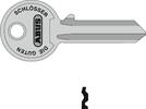 ABUS key blank C83R Alu black